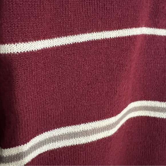 NWT Vintage deadstock burgundy striped collared acrylic sweater retro throwback - Picture 10 of 15